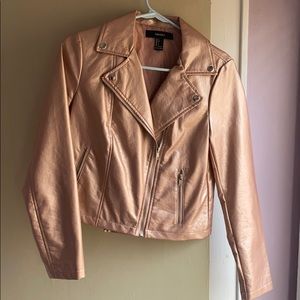 rose gold leather jacket